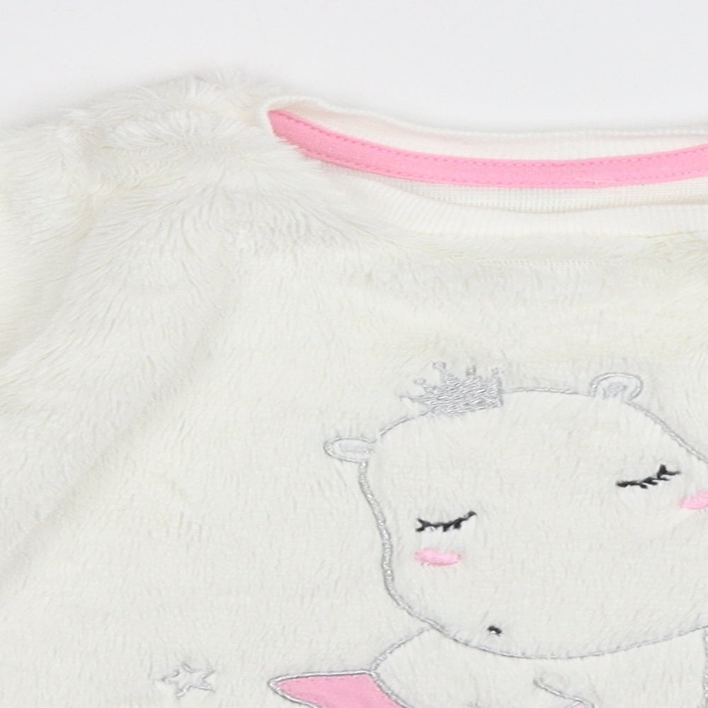 Matalan Girls White   Pullover Sweatshirt Size 2-3 Years