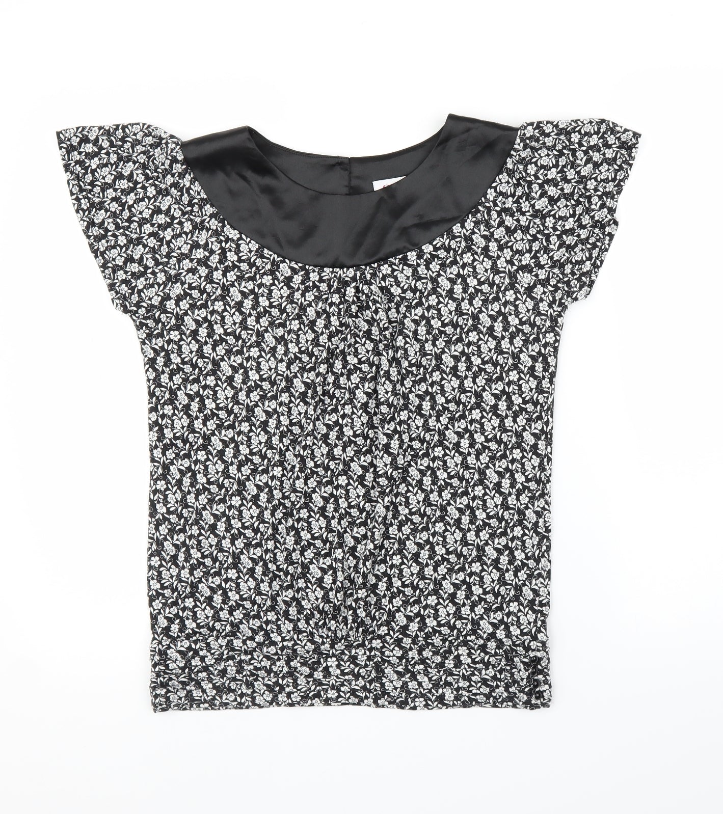 ORSAY Womens Black Floral  Basic Blouse Size M