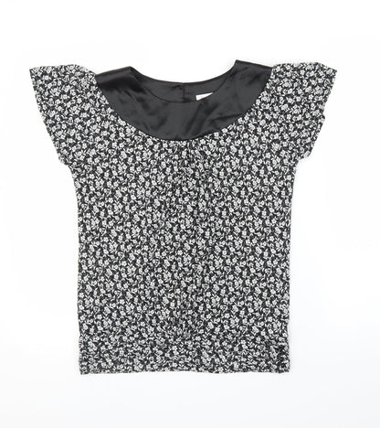 ORSAY Womens Black Floral  Basic Blouse Size M