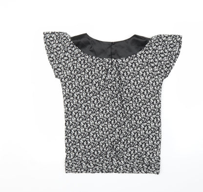 ORSAY Womens Black Floral  Basic Blouse Size M
