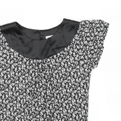 ORSAY Womens Black Floral  Basic Blouse Size M