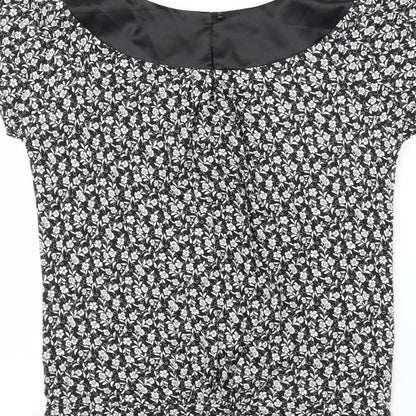 ORSAY Womens Black Floral  Basic Blouse Size M