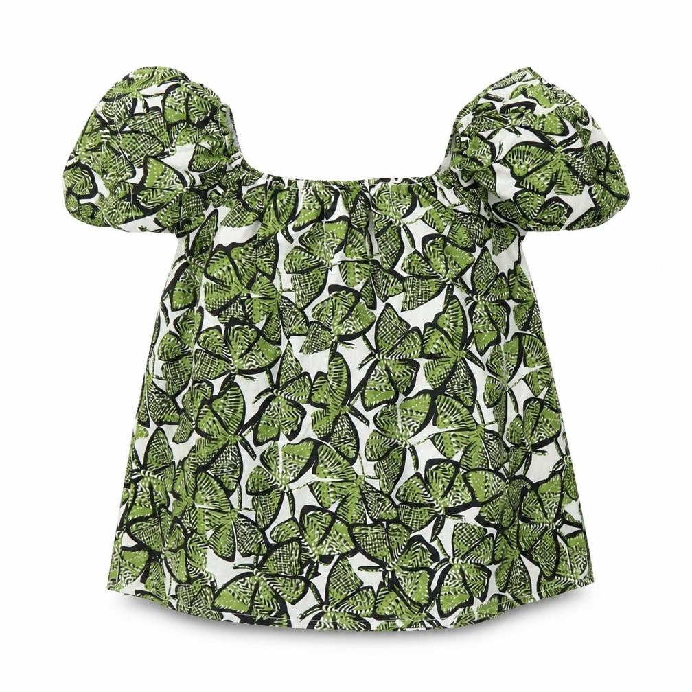 Primark Womens Green Animal Print  Basic Blouse Size 4  - Butterflies