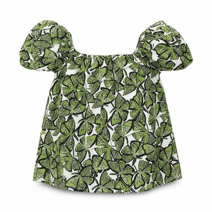 Primark Womens Green Animal Print  Basic Blouse Size 4  - Butterflies