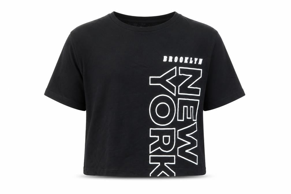 H&M Girls Black   Cropped T-Shirt Size 9 Years