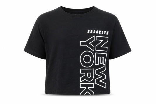H&M Girls Black   Cropped T-Shirt Size 9 Years
