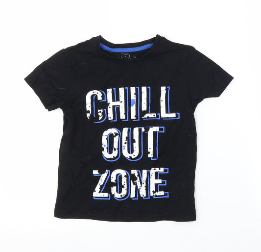Pep&Co Boys Black   Basic T-Shirt Size 6-7 Years