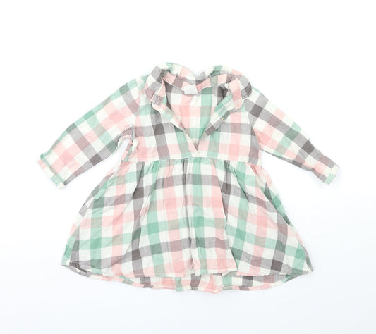 H&M Baby Pink Check  Shift  Size 6-9 Months