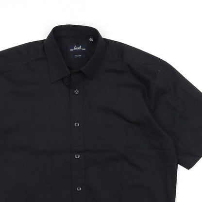 Preloved Premier Mens Black    Button-Up Size 14.5 - Detail