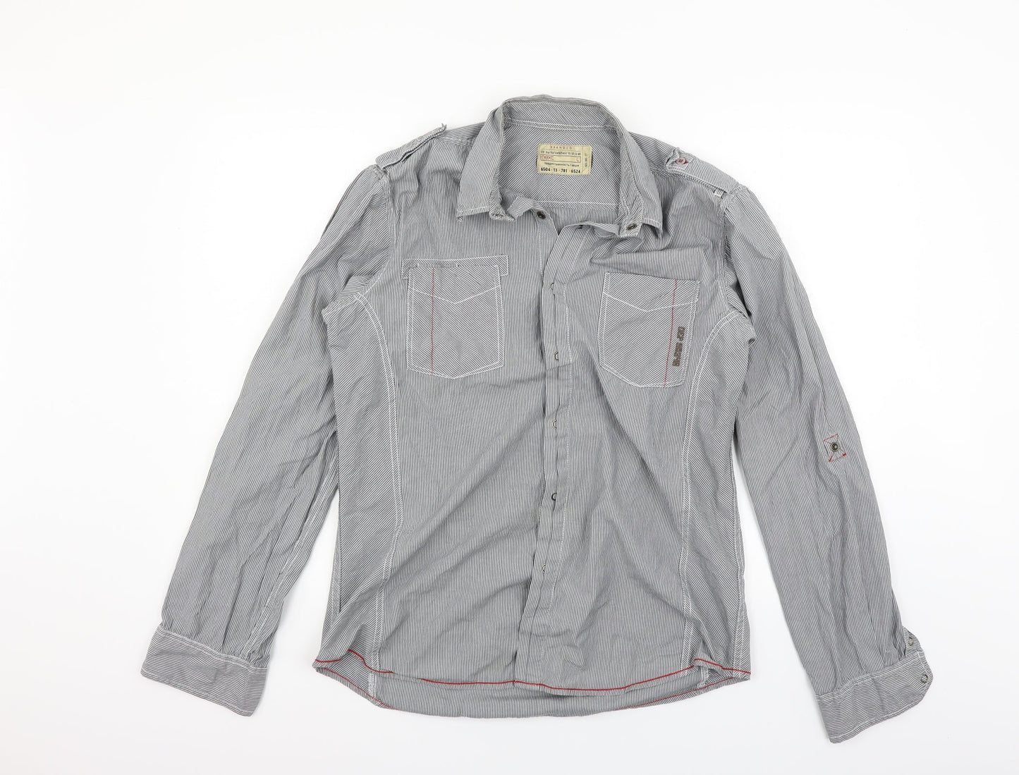 NEXT Mens Grey Polka Dot   Button-Up Size L