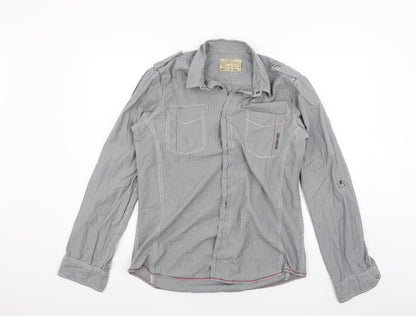 Next Mens Grey Polka Dot   Button-Up Size L