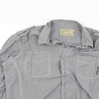 Next Mens Grey Polka Dot   Button-Up Size L