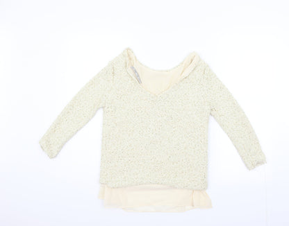 Preloved Laura Knit Womens Beige   Pullover Jumper Size M - Front