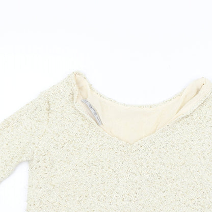 Preloved Laura Knit Womens Beige   Pullover Jumper Size M - Detail