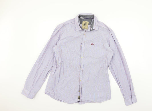 NEXT Mens Blue Striped   Button-Up Size L