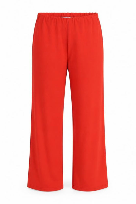 Damart Womens Red Houndstooth  Trousers  Size 12 L27 in - Elastic Waist Band