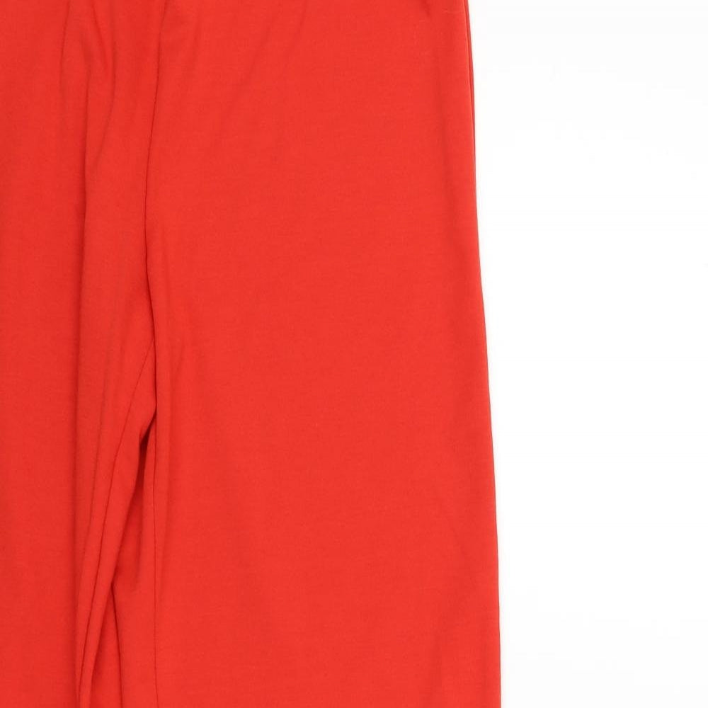 Damart Womens Red Houndstooth  Trousers  Size 12 L27 in - Elastic Waist Band