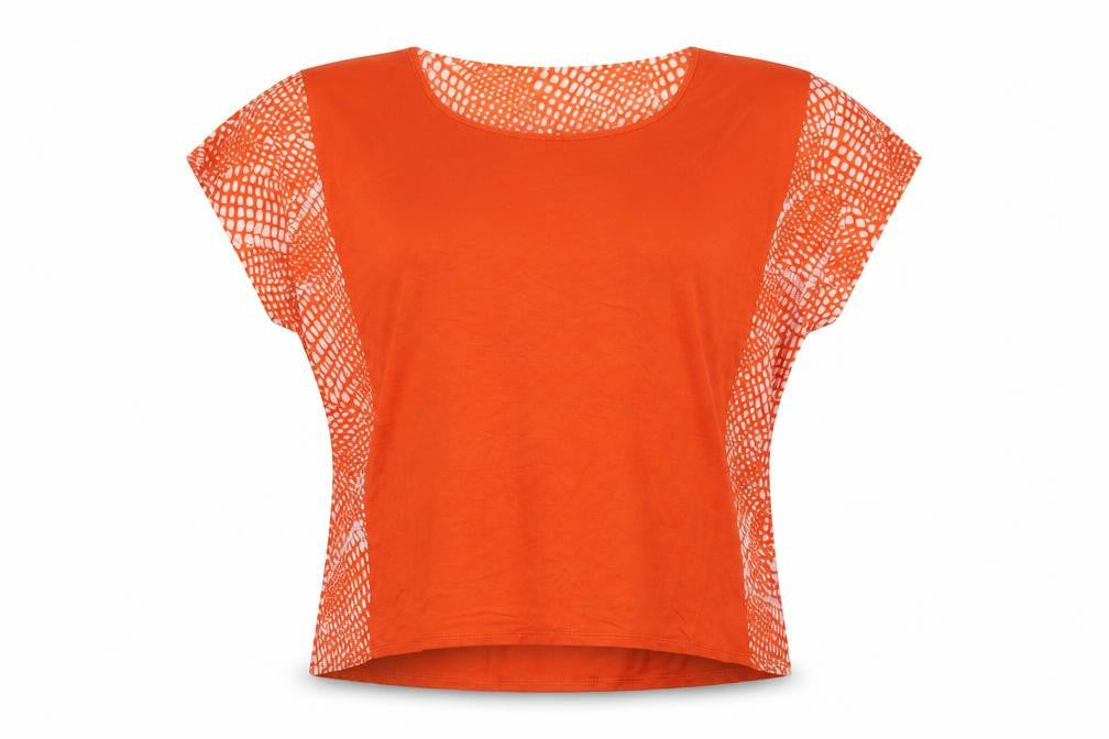 George Womens Orange Geometric  Basic Blouse Size 12