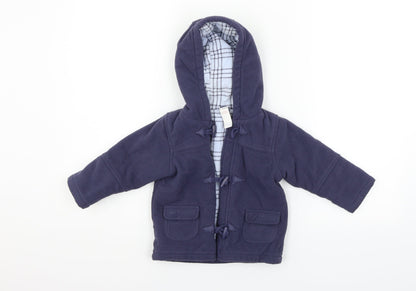 Additional front view of M&Co girls’ blue jacket, size 12-18, months