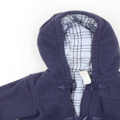 Close-up detail of M&Co girls’ blue jacket, size 12-18, months