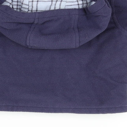 Brand and care label for M&Co girls’ blue jacket, size 12-18, months
