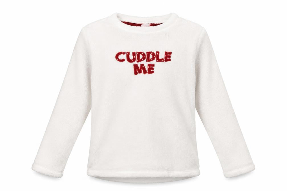 LOVE TO LOUNGE Girls White Solid  Top Pyjama Top Size S  - Cuddle Me
