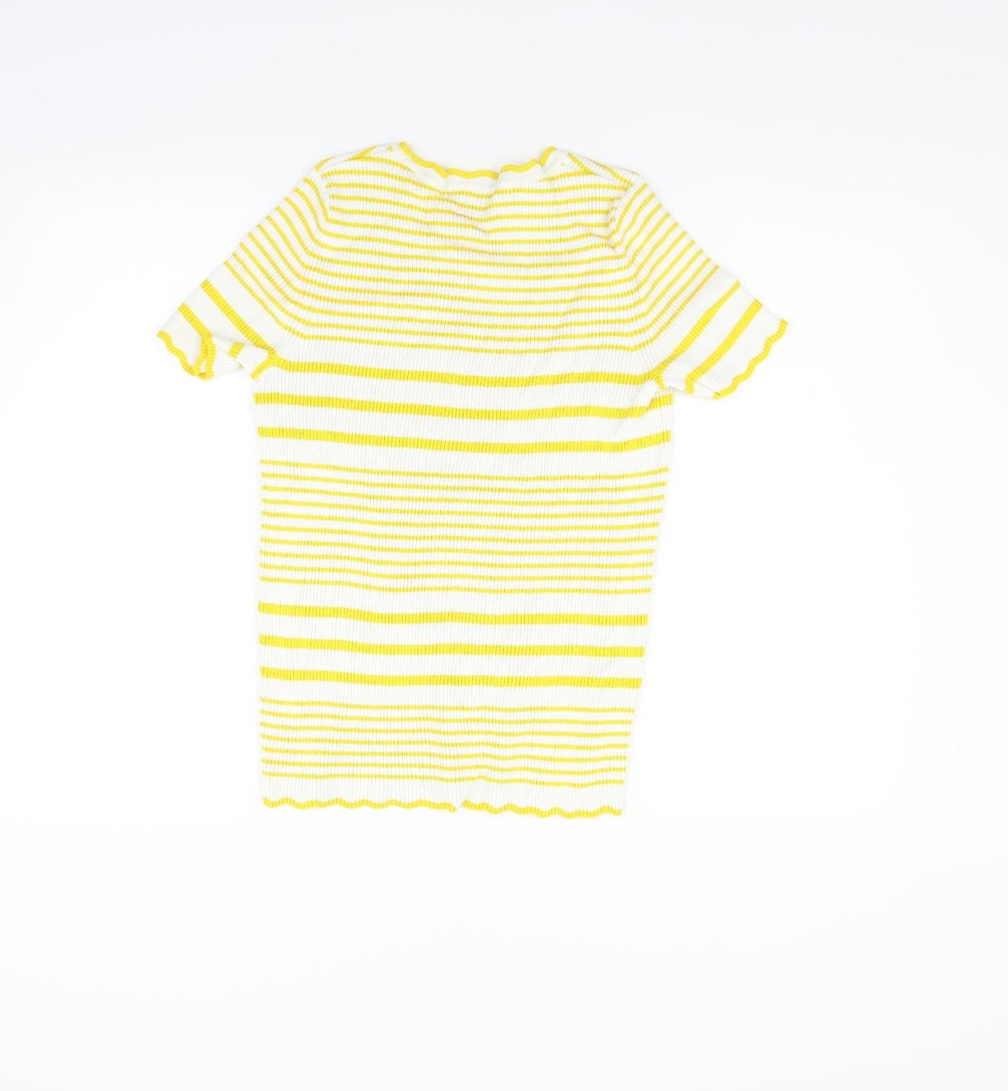 TU Womens White Striped  Basic Blouse Size 12