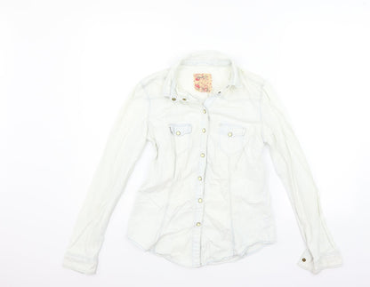 Additional front view of Denim & Co. women’s white jacket, size UK 8