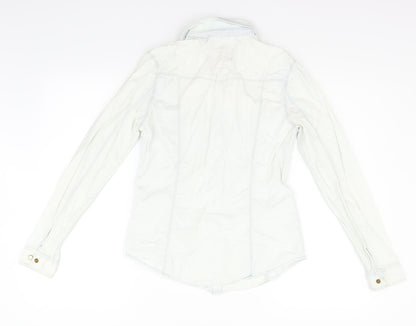 Back view of Denim & Co. women’s white jacket, size UK 8