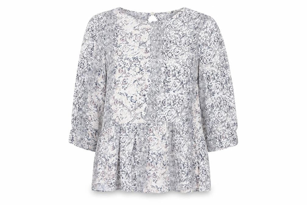 NEXT Womens White Geometric  Basic Blouse Size 12
