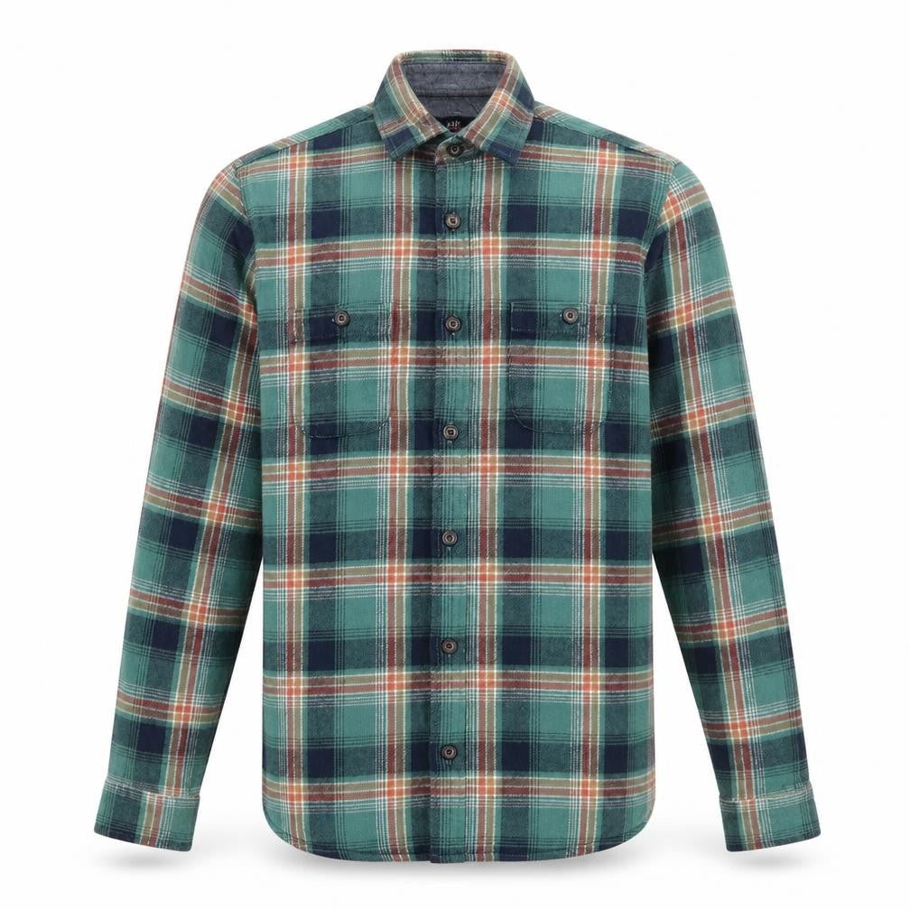 Easy Mens Green Plaid   Button-Up Size S