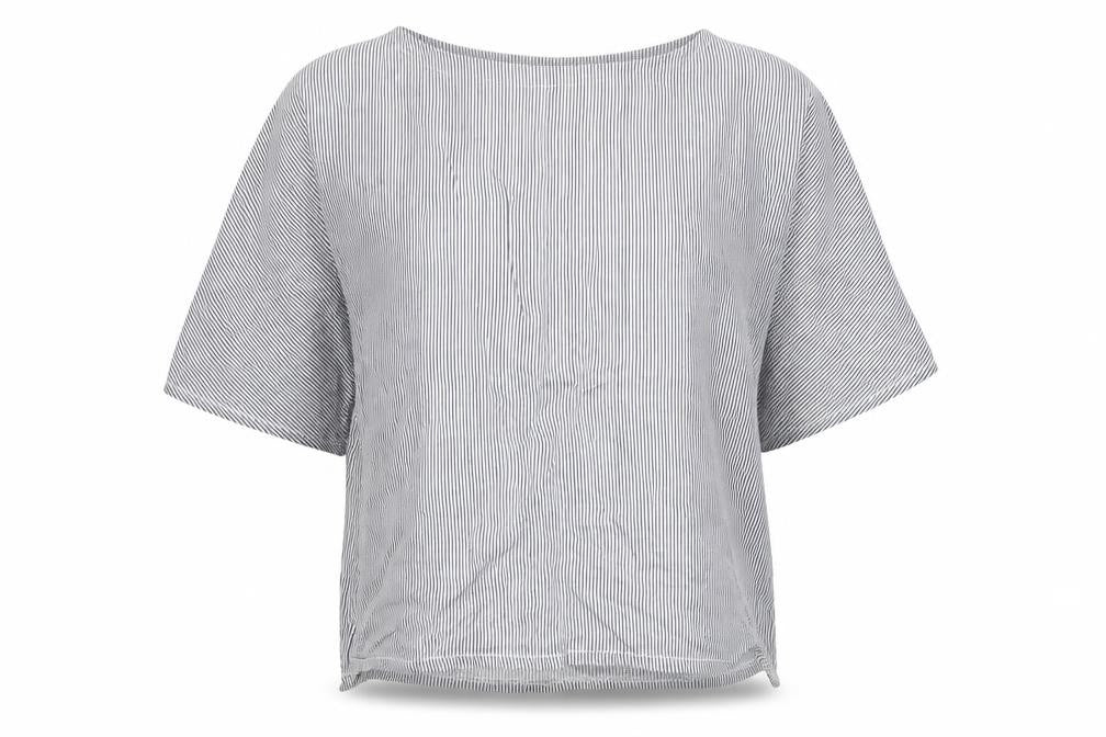 COSSET Womens White Striped  Basic Blouse Size M