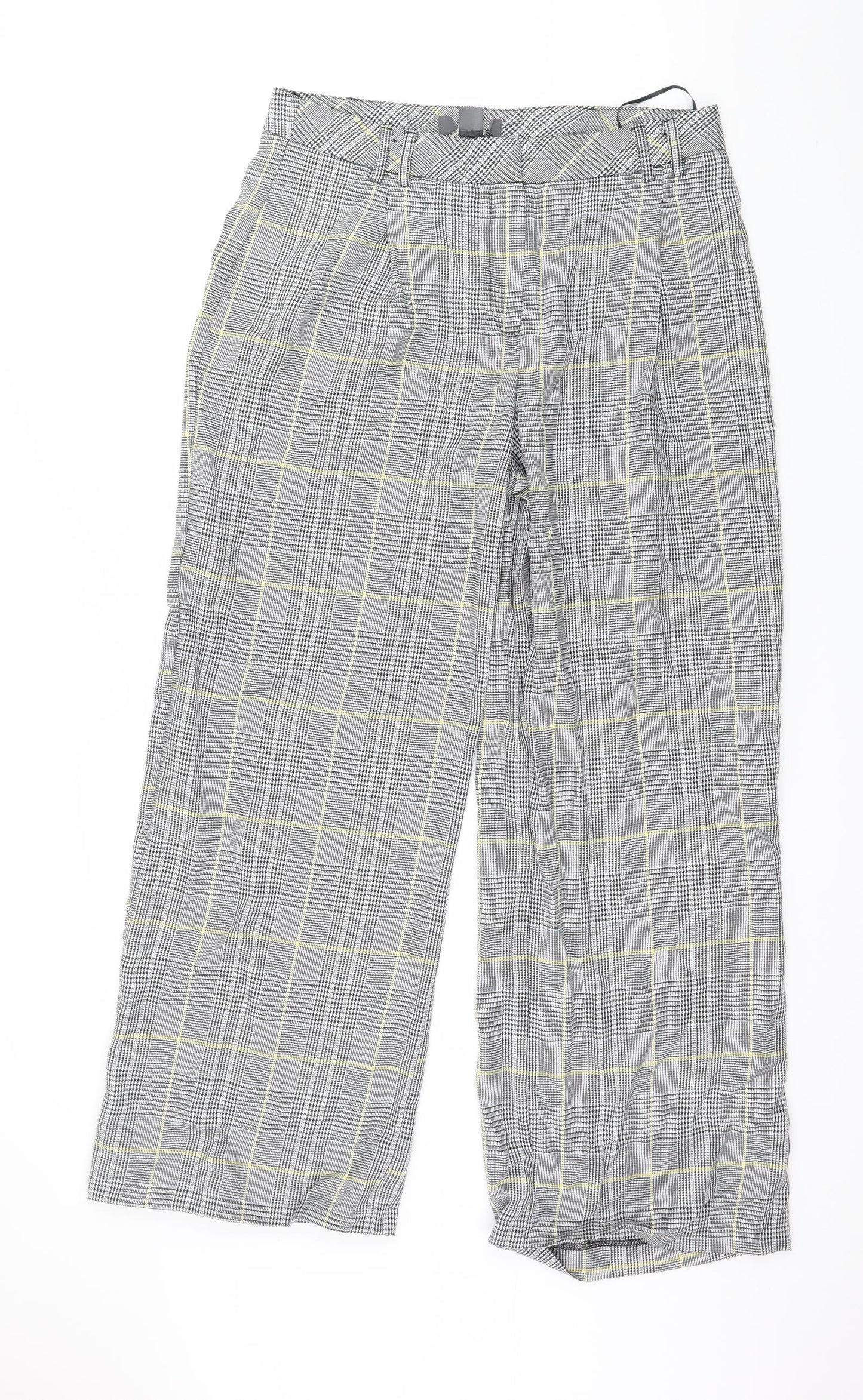 Preworn Womens Grey Check  Trousers  Size 14 L28 in