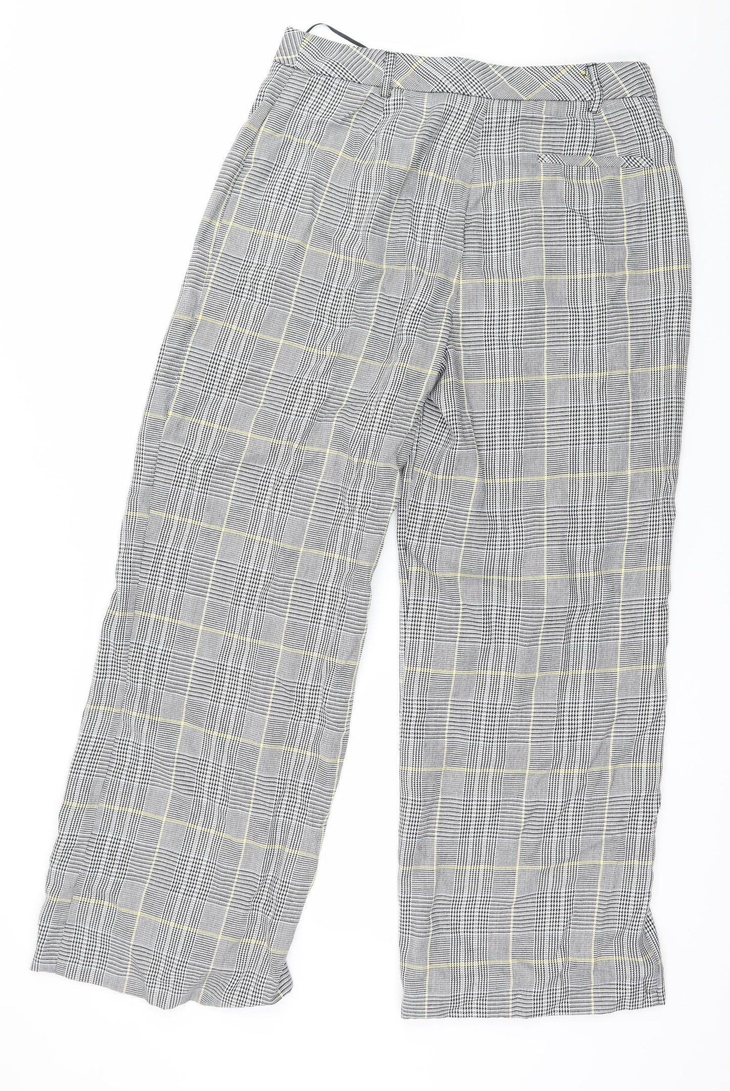 Preworn Womens Grey Check  Trousers  Size 14 L28 in