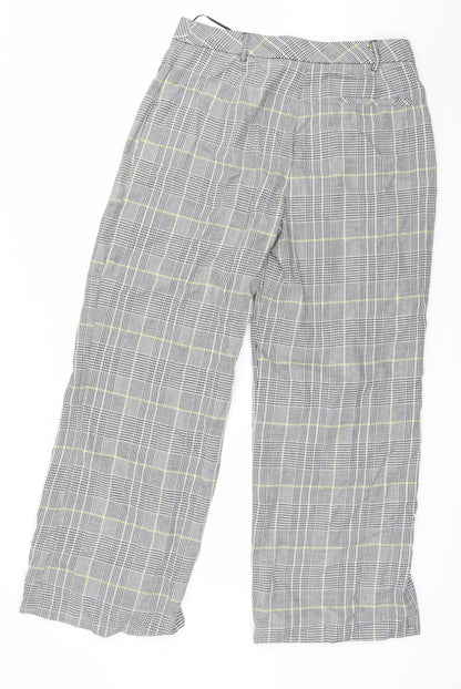 Preworn Womens Grey Check  Trousers  Size 14 L28 in