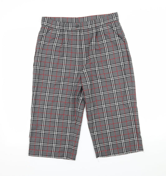 Confidence in Textiles Womens Grey Plaid  Bermuda Shorts Size 30 in