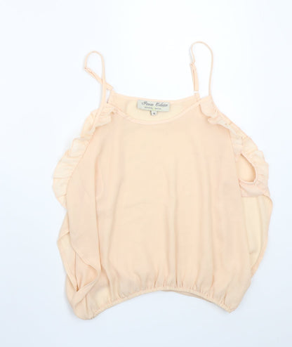 Preloved Parisian Womens Pink   Basic T-Shirt Size 10 - Front