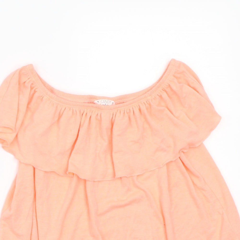 Candy Couture Womens Pink   Basic Blouse Size 12