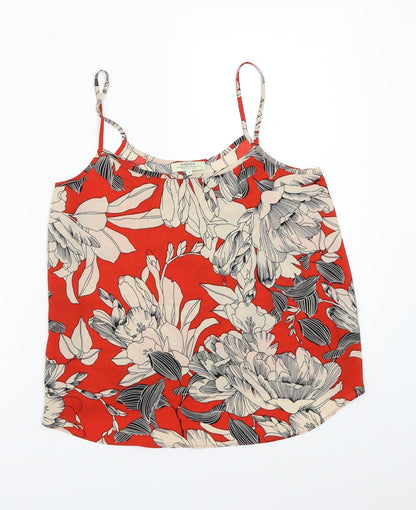 Front view of Papaya women’s red floral basic t-shirt, size UK 8