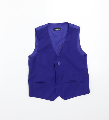 Additional front view of VivaKi boys’ blue jacket waistcoat, size 5, years