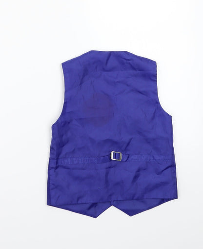 Back view of VivaKi boys’ blue jacket waistcoat, size 5, years