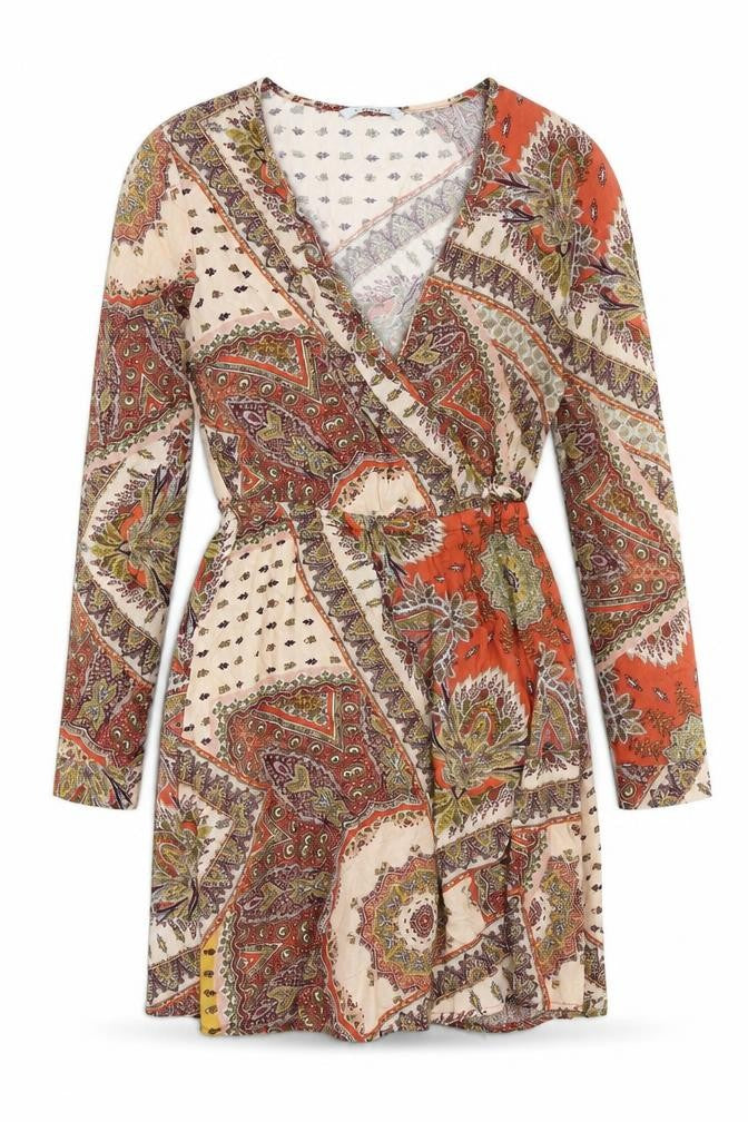 Only Womens Orange Paisley  A-Line  Size 36