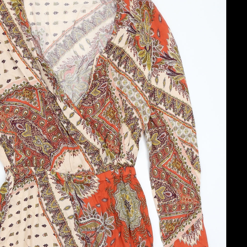 Only Womens Orange Paisley  A-Line  Size 36
