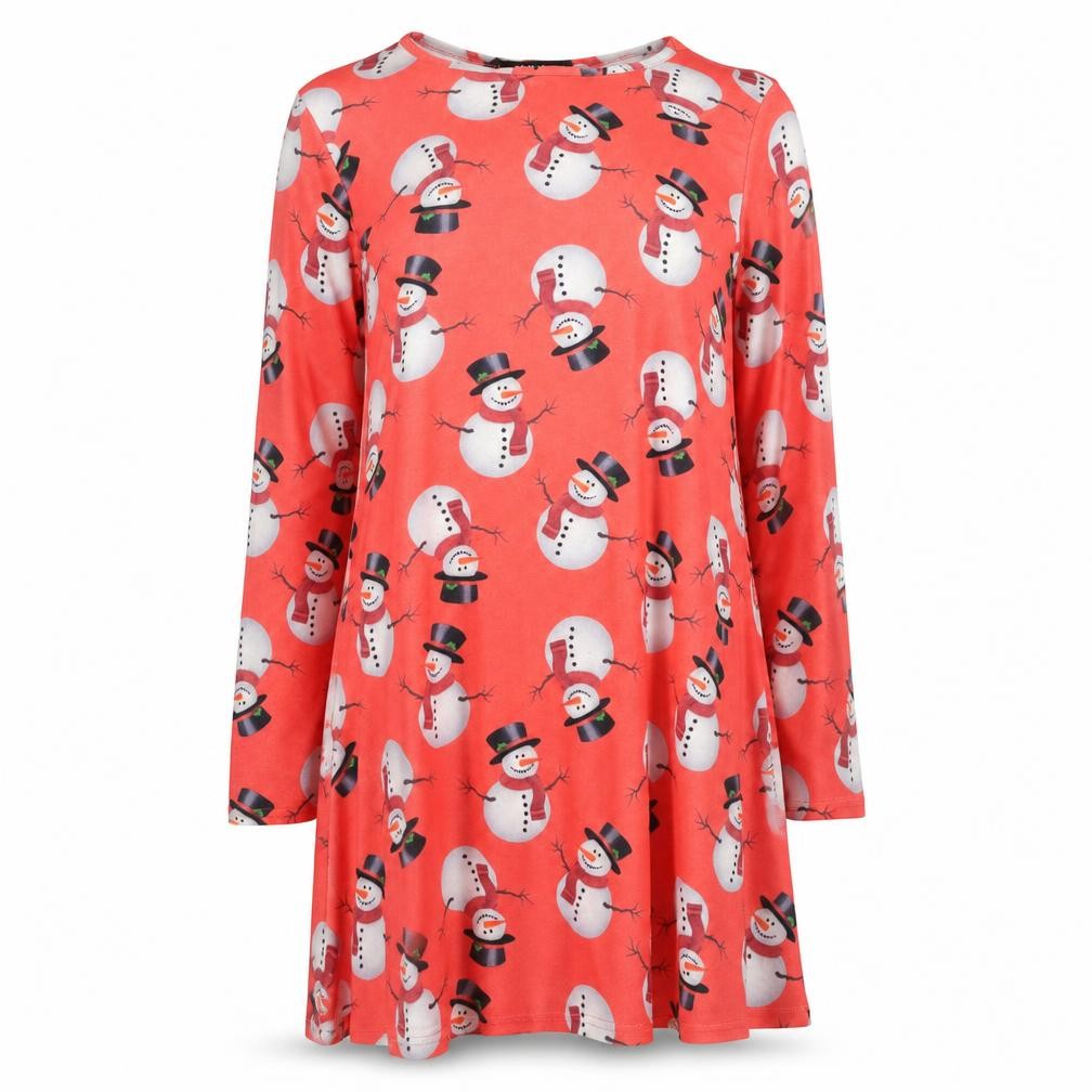 MissLook Womens Red  Rayon A-Line  Size M  - christmas