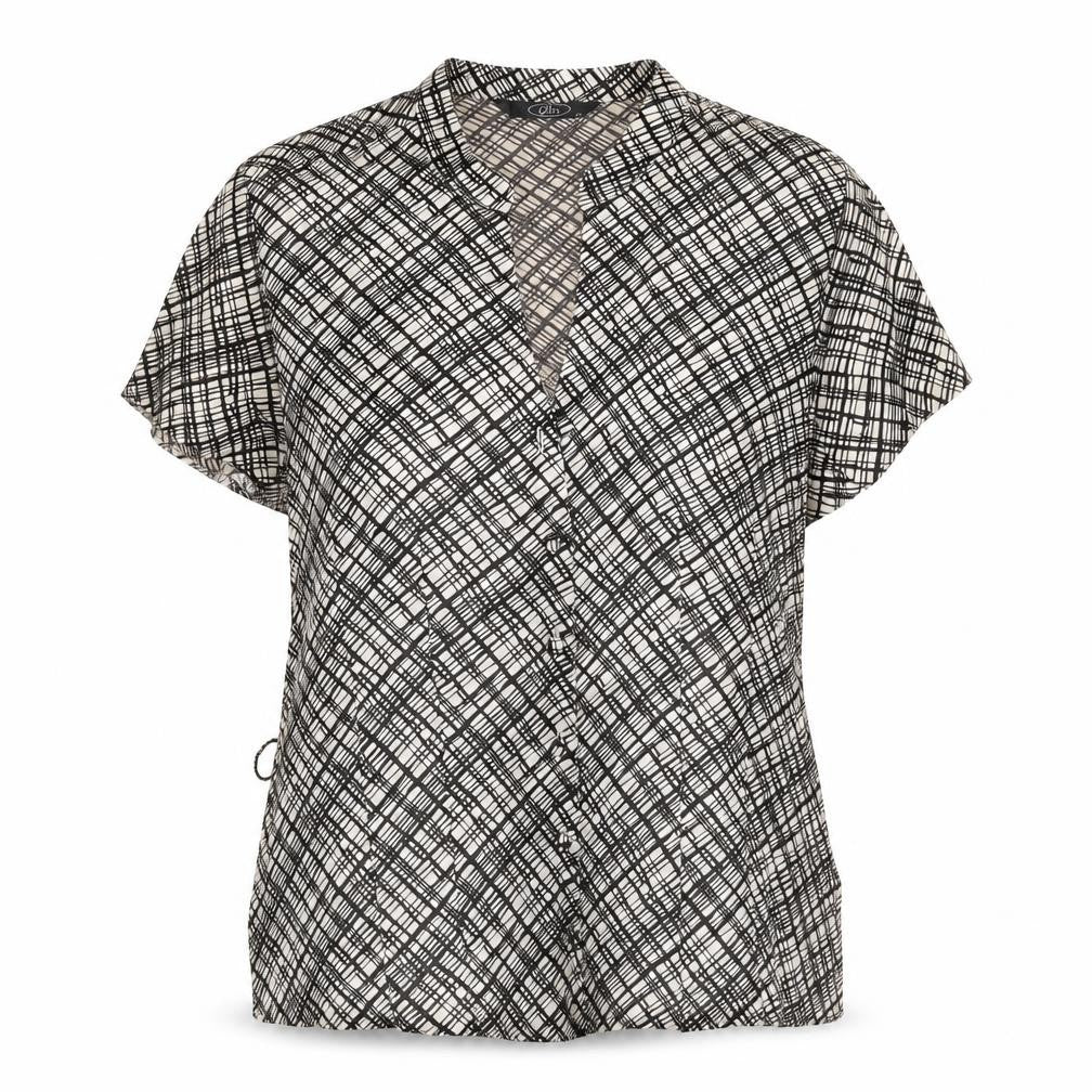 BM Womens Beige Check  Basic Button-Up Size 12