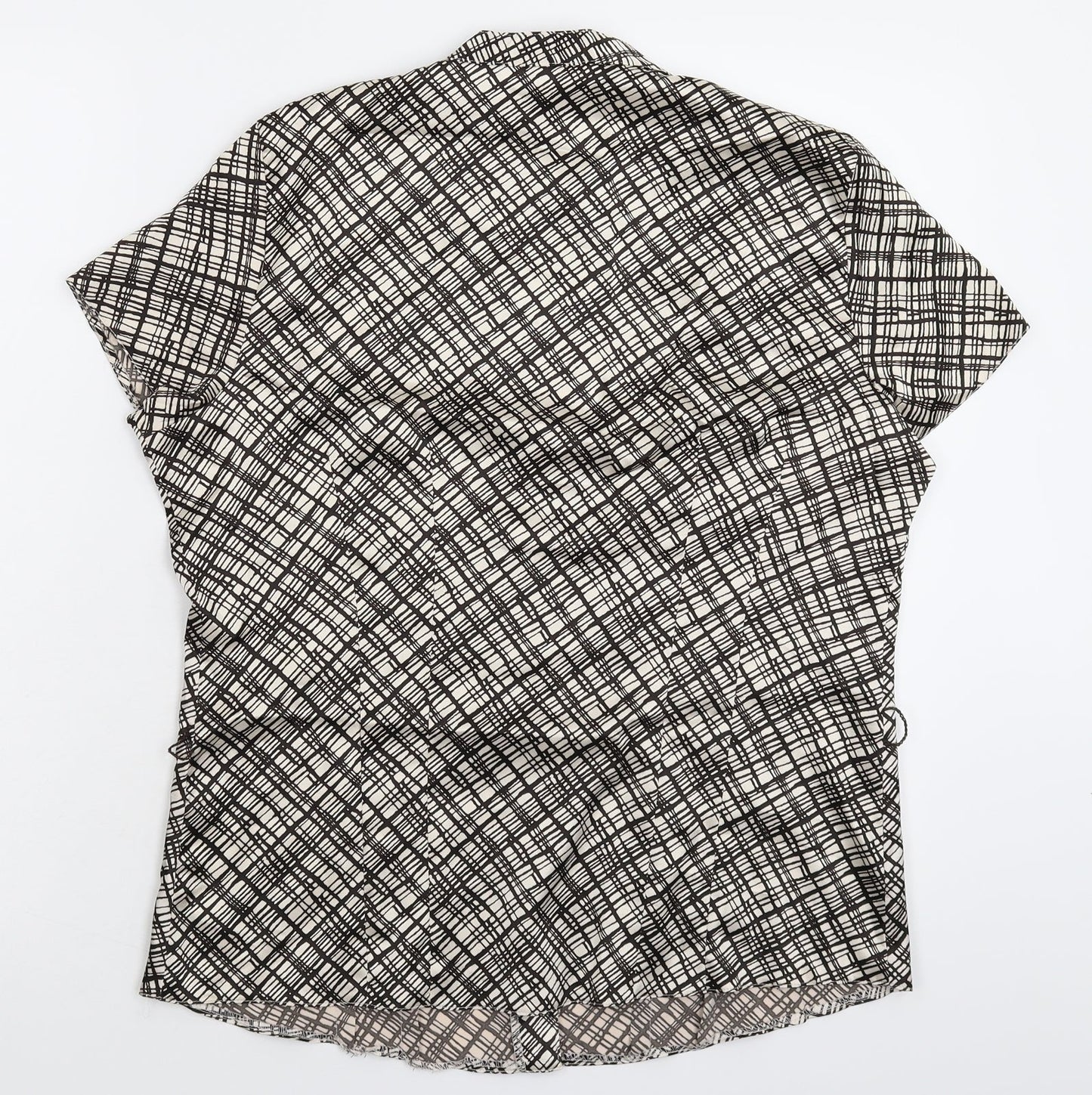 BM Womens Beige Check  Basic Button-Up Size 12