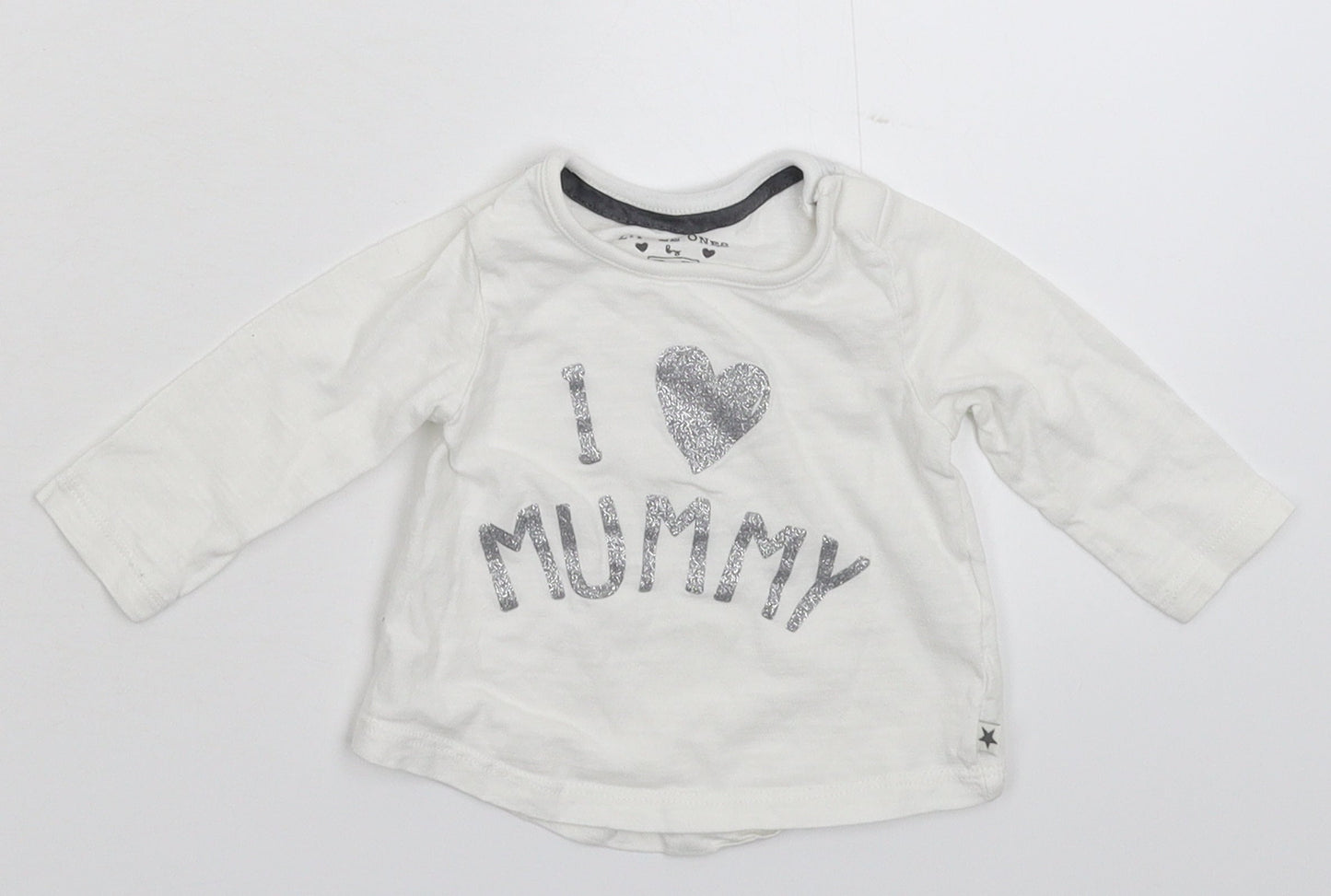 F&F Baby White   Basic T-Shirt Size 0-3 Months