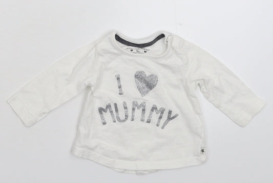F&F Baby White   Basic T-Shirt Size 0-3 Months