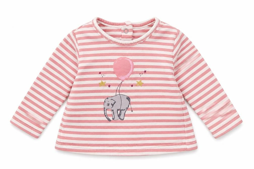Matalan Girls Pink Striped  Basic T-Shirt Size 0-3 Months