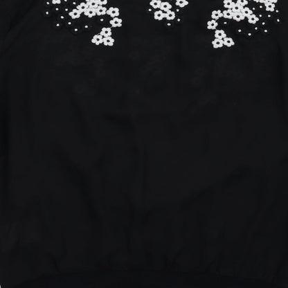 Darling Womens Black Floral  Basic Blouse Size 10